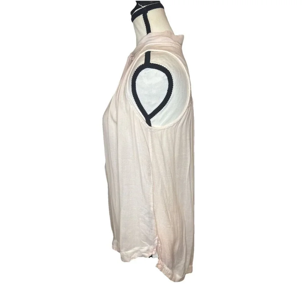 Free People Women’s PEACH Tie Front‎ Sleeveless Tie Front Top Blouse Sz S